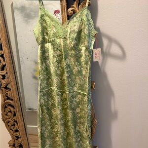 Gold Hawk Silk Midi Dress NWT Small